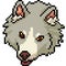 Vector pixel art wolf head
