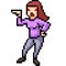 Vector pixel art woman angry