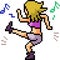 Vector pixel art woman dance