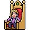 Vector pixel art young king