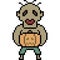 Vector pixel art zombie pumpkin