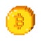 Vector pixel bitcoin 3D icon