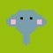 Vector pixel elephant 3