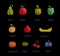 Vector pixel fruit collection