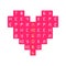 Vector pixel heart. Phrase in Russian: do not lose true, pure love, hold on tight, keep it