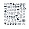 Vector pixel icons , collection of 8bit meteorology grap