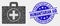 Vector Pixel Medical Case Icon and Grunge Humanitarian Aid Stamp Seal