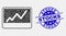 Vector Pixel Stocks Chart Icon and Scratched Stocks Stamp Seal