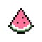 Vector pixel watermelon sticker