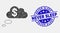 Vector Pixelated Financial Dream Clouds Icon and Grunge Never Sleep Stamp Seal