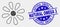 Vector Pixelated Flower Icon and Grunge Natural Omega 3 Stamp