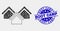 Vector Pixelated Houses Icon and Grunge Boot Camp Watermark