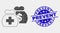 Vector Pixelated Medical Funds Icon and Grunge Prevent Stamp