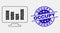Vector Pixelated Online Chart Icon and Distress Occupy Stamp