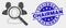 Vector Pixelated Search People Icon and Distress Chairman Stamp