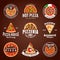 Vector pizza logo collection