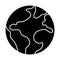 Vector planet earth silhouette. Space black stencil illustration. Environment friendly shadow icon with globe. Ecological or
