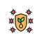 Vector plant protection against pests flat color line icon.