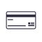 Vector plastic credit card. Black simple banking icon. Flat illustration