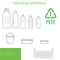 Vector plastic recyclable items.