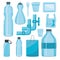Vector plastics type containers package bottle set