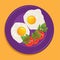 vector plate with fried eggs