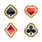 Vector play cards diamonds, clubs, hearts, and spades symbol. Casino playing cards symbol concept background