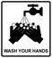 Vector please wash your hands sign,