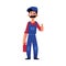 Vector plumber man winking, thumbs up