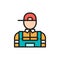 Vector plumber, mechanic flat color line icon.