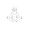 Vector plump obese woman meditate