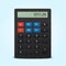 Vector pocket calculator isolated on blue