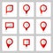 Vector pointer red icons set various forms