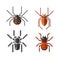 Vector poisonous spiders.