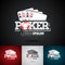 Vector Poker Logo Design Template with gambling elements.