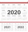 Vector Polish circle calendars 2020, 2021, 2022