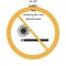 Vector polite not allowed sign on white background with yellow circle. Illustration can use in cafe, restaurant