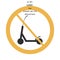 Vector polite not allowed sign on white background with yellow circle. Illustration can use in cafe, restaurant