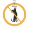 Vector polite not allowed sign on white background with yellow circle. Illustration can use in cafe, restaurant