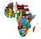 Vector political map of Africa with all country flags