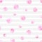 Vector polka dot seamless pattern on the stripped background. Pi