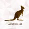 Vector polygonal australia kangaroo symbol