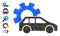 Vector Polygonal Automobile Industry Icon and Bonus Icons