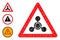 Vector Polygonal Chemical Warning Icon with Similar Icons