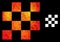 Vector Polygonal Chess Cells Icon with Orange Colored Gradient