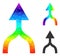 Vector Polygonal Combine Arrow Up Icon with Spectrum Gradient