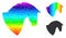 Vector Polygonal Horse Head Icon with Rainbow Gradient