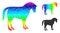 Vector Polygonal Horse Icon with Spectral Colored Gradient