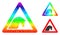Vector Polygonal Horse Warning Icon with Spectral Colored Gradient