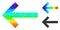 Vector Polygonal Left Arrow Icon with Spectral Colored Gradient